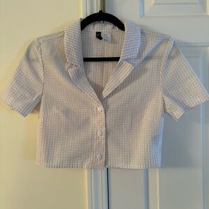 H&M Crop Button Down Shirt, XS